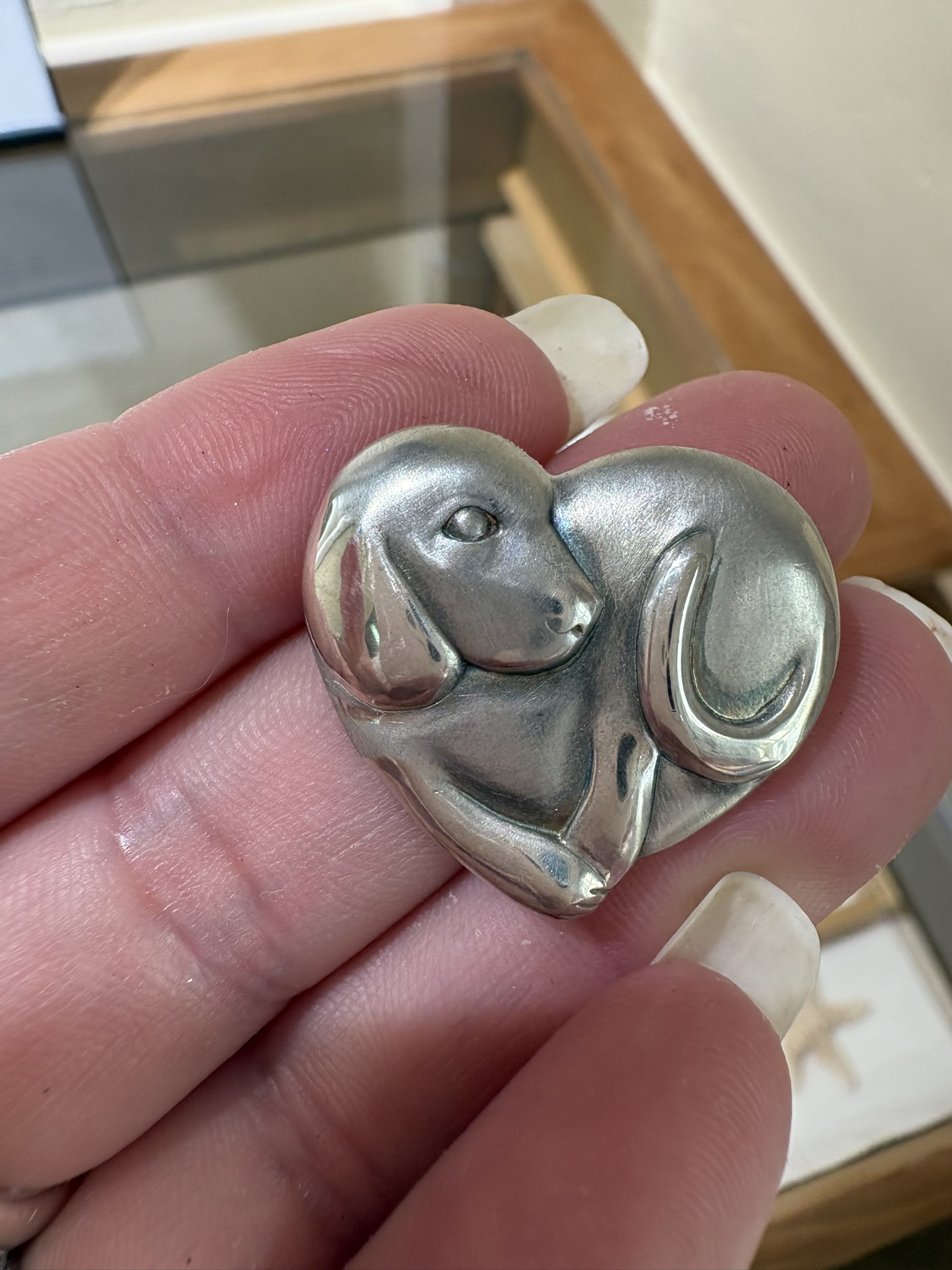 Puppy Dog Heart Pin Pendant - Image 2