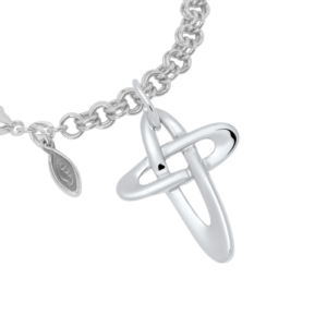 Sterling Silver Infinity Cross Charm on the Sterling Silver Heirloom Charm Bracelet