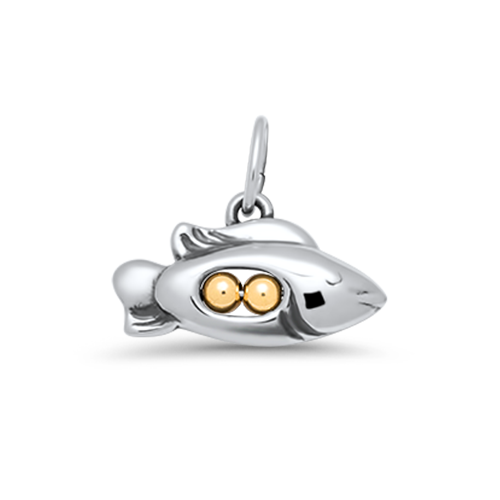 Sterling Silver Fish Peapod Charm