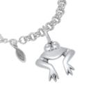 Sterling Silver Frog Charm on a Sterling Silver Heirloom Charm Bracelet