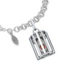 Sterling Silver Lobster Trap Charm on a Sterling Silver Heirloom Charm Bracelet