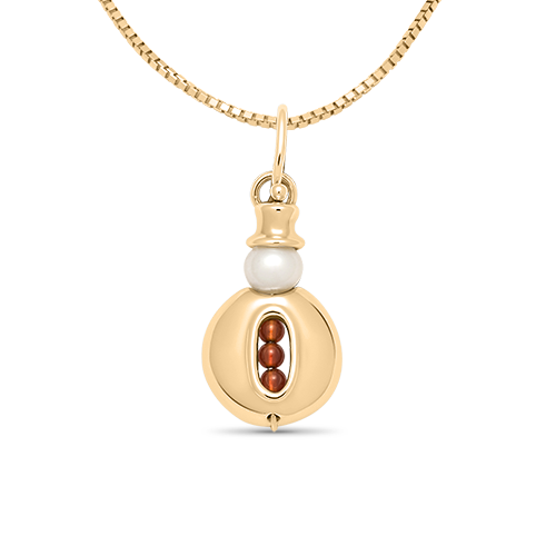 14K Gold Snowman Charm on a 14k Gold Box Chain Necklace