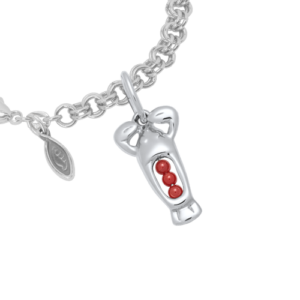 Sterling SIlver Lobster Peapod Petite Charm on a Sterling Silver Heirloom Charm Bracelet