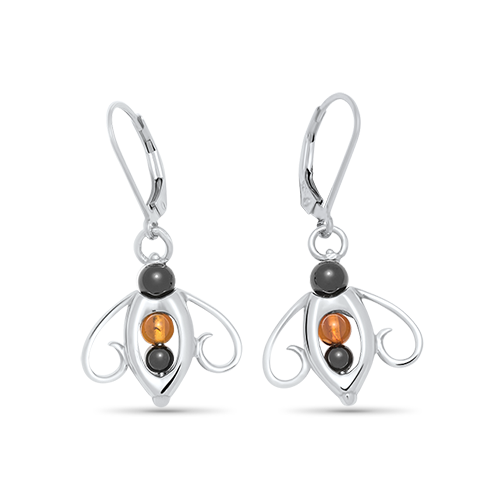 Sterling Silver Bumble Bee Peapod Earrings
