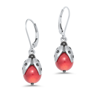 Sterling Silver Ladybug Earrings by Peapod Jewelry