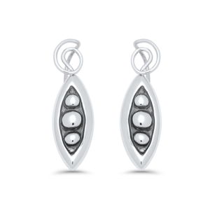 Sterling Silver 3 Pea Halo Peapod Earrings
