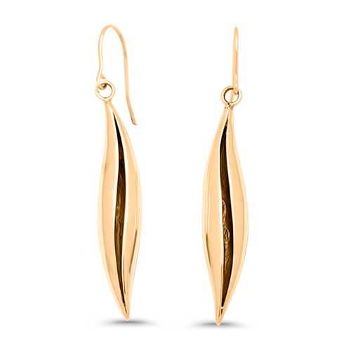 14k Gold Seed Pod Large Earrings