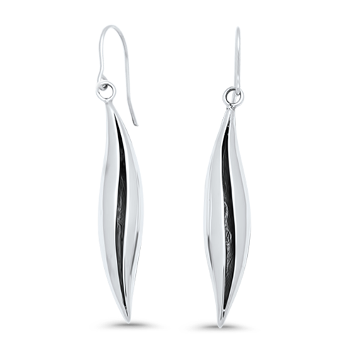Sterling Silver Seed Pod Long Earrings