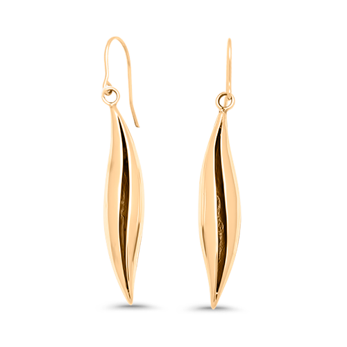 14k Gold Seed Pod Small Earrings