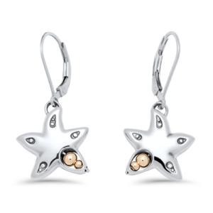 Sterling Silver Starfish Peapod Earrings