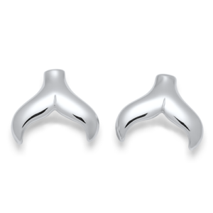 Sterling Silver Whale Tail Earrings