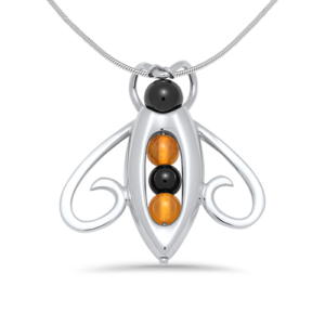 Sterling Silver Bumble Bee Necklace on a Sterling Silver Snake Chain Necklace