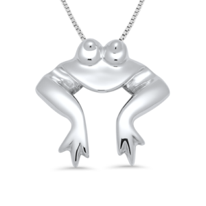 Sterling Silver Frog Necklace on a Sterling Silver Box Chain
