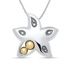 Sterling Silver Starfish Peapod Necklace