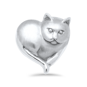 Cat Sterling Silver Pin Pendant
