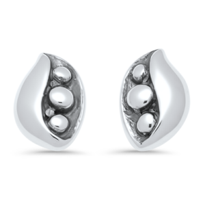 Sterling Silver 3 Peas in a Pod Post Earrings