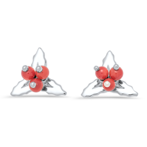 Sterling Silver Holly Holiday Earrings