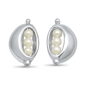 Sterling Silver Baby Bean Peapod Earrings