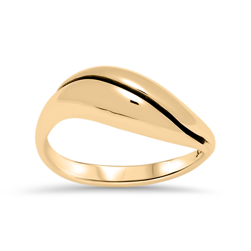 14k Gold Split Dome Ring by Peapod Jewelry