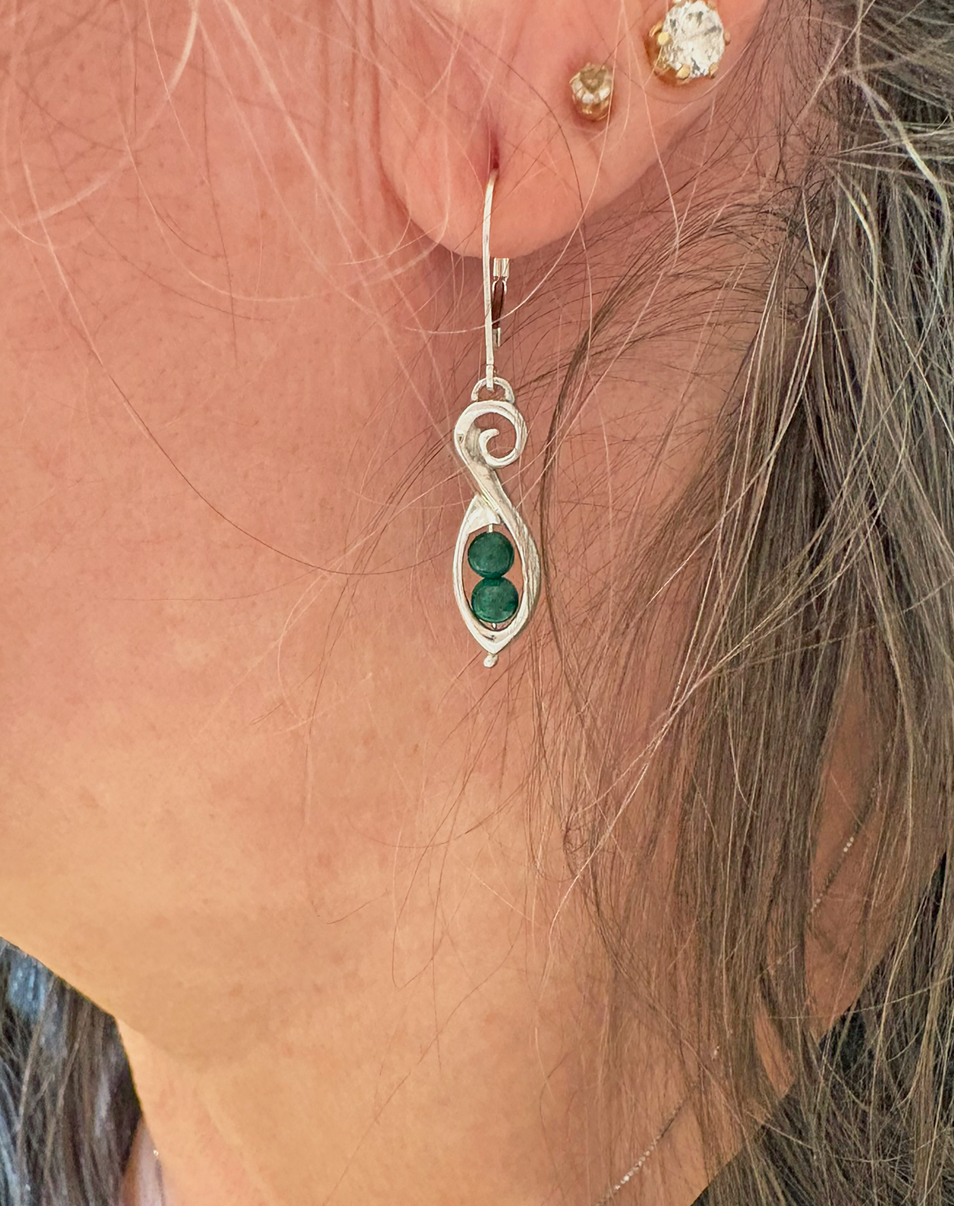 Fiddlehead Fern Peapod Earrings - Image 3