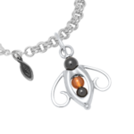 Sterling Silver Bumble Bee Charm on a Sterling Silver Charm Bracelet