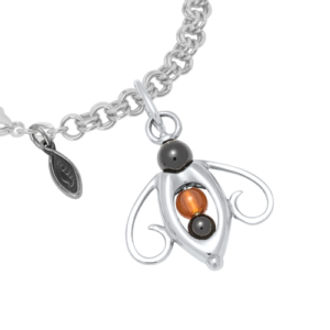 Sterling Silver Bumble Bee Charm on a Sterling Silver Charm Bracelet