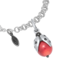 Sterling Silver Ladybug Charm with a Sterling Silver Heirloom Charm Bracelet