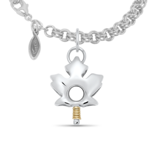 Maple Leaf Peapod Charm - Sterling Silver