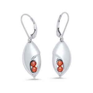 Sterling Silver Lobster Claw Peapod Earrings