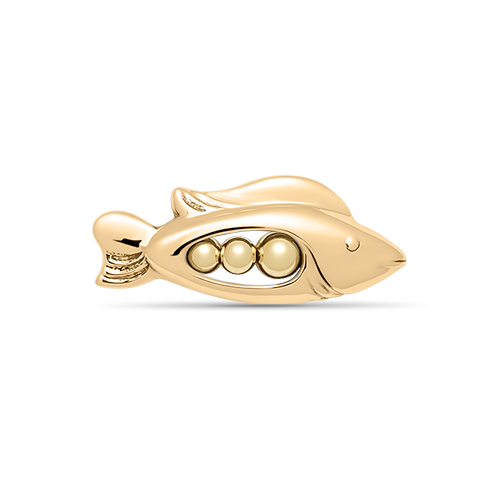 14k Gold Fish Peapod Necklace