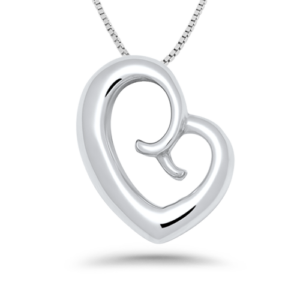 Large Sterling Silver Mother's Love Necklace on a Sterling Silver Box Chain Necklace