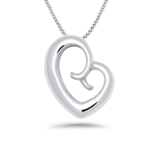 Medium Sterling Silver Mother's Love Necklace on a Sterling Silver Box Chain Necklace