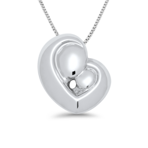 Sterling Silver Mother’s Love Heart Original Pendant with a Sterling Silver Box Chain