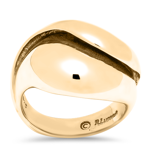 14k Gold Almond Dome Ring by Peapod Jewelry