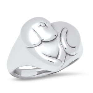 Sterling Silver Puppy Dog Ring by Peapod Jewelry