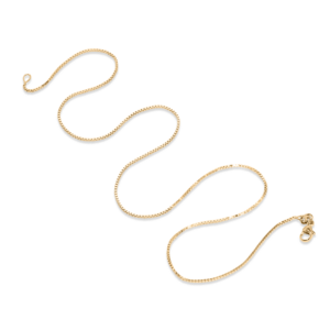 14ky Gold Box Chain Necklace .7mm