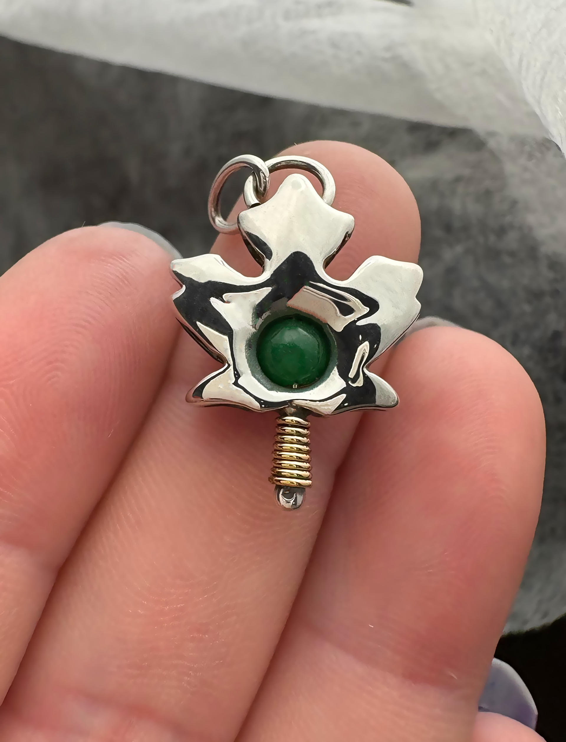 Maple Leaf Peapod Charm - Image 2