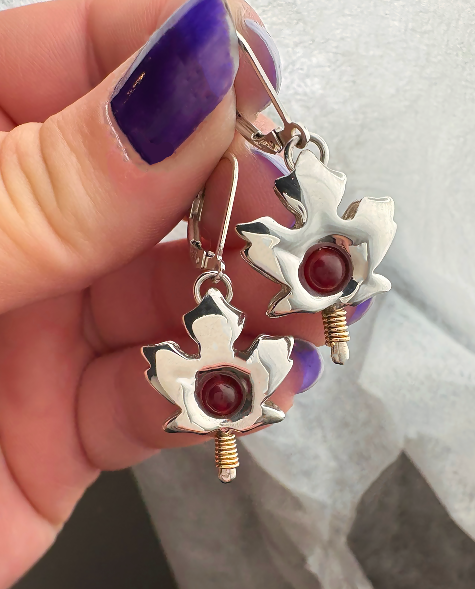 Maple Leaf Peapod Earrings - Image 2