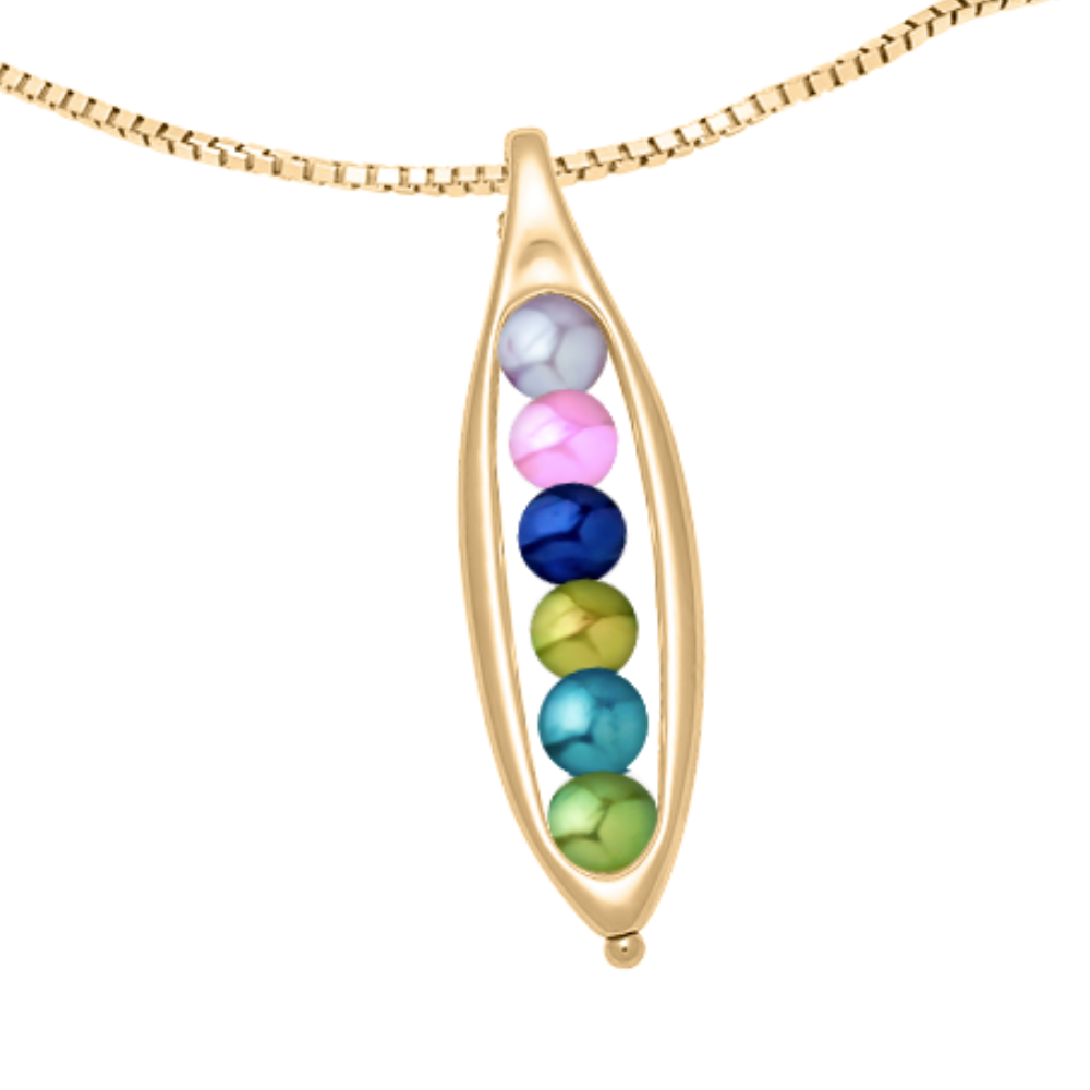 Design your 6 peas in a pod necklace with your birthstones