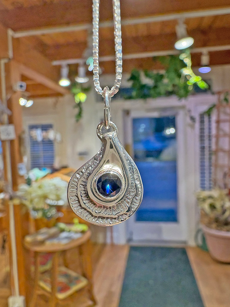 Sterling Silver Oyster Shell Peapod Necklace Or Charm With Birthstones - Image 2