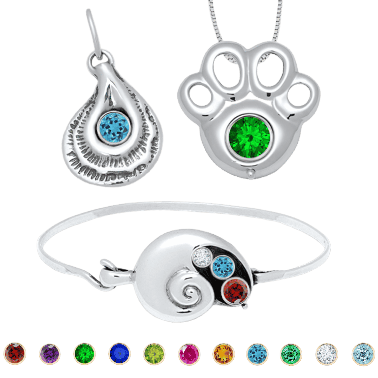 Sterling Silver Collection with Faceted Stones