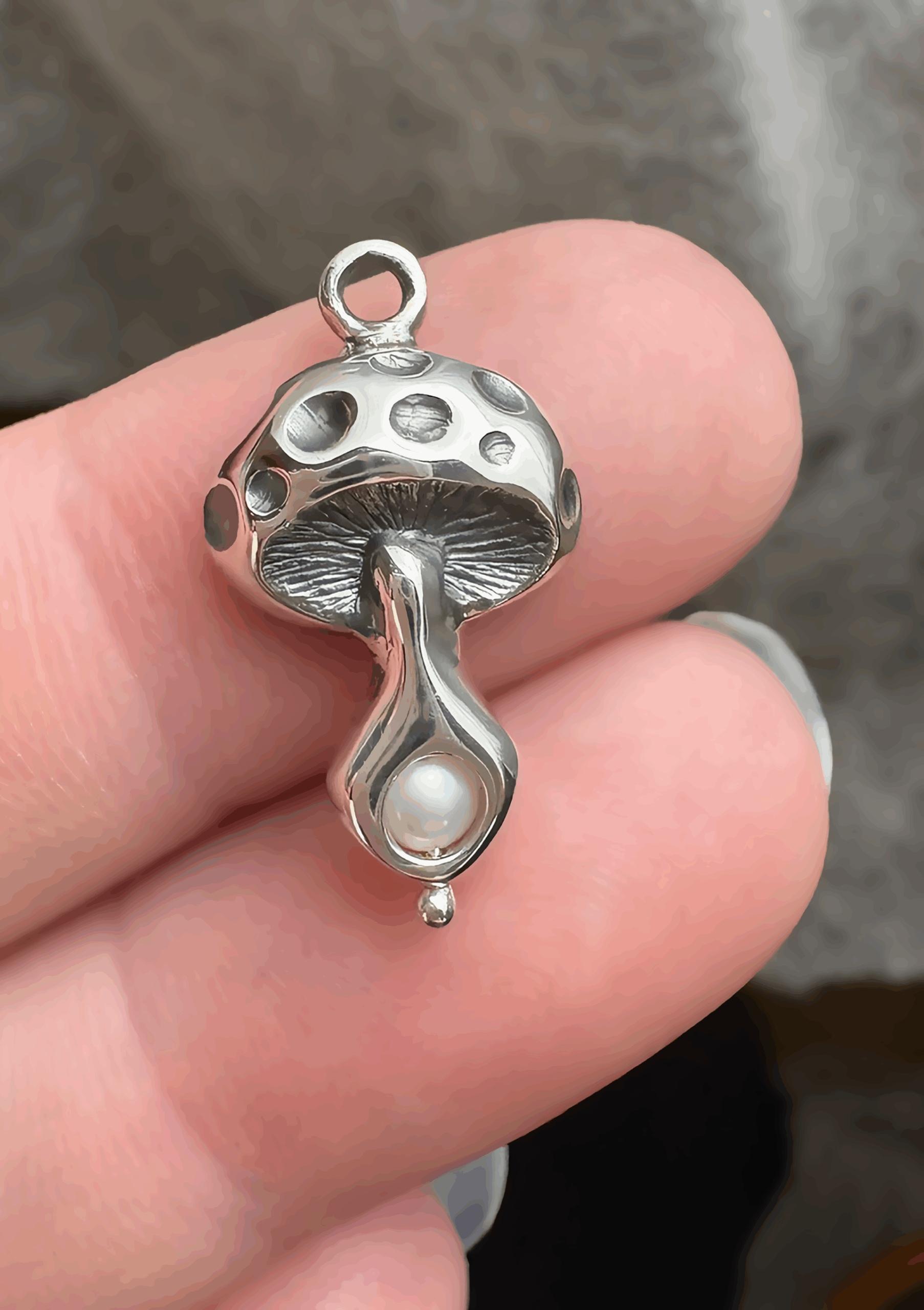 Mushroom Peapod Charm - Image 2