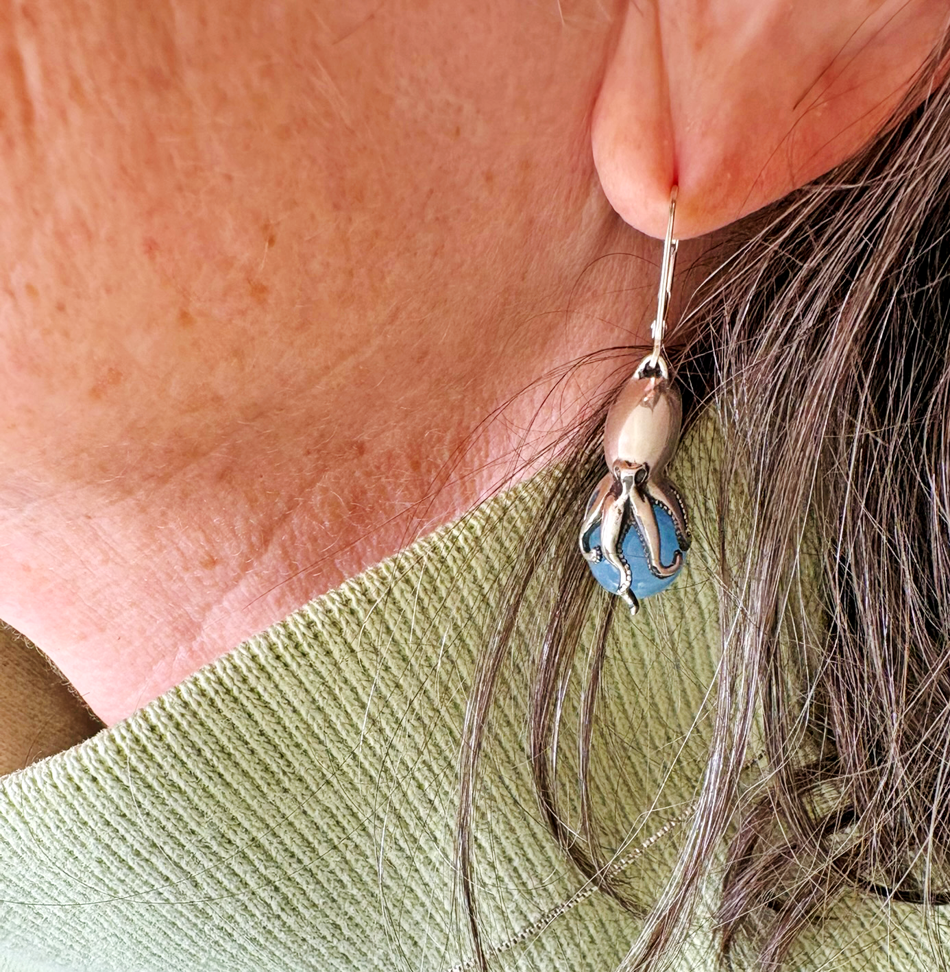 Octopus Peapod Earrings - Image 5