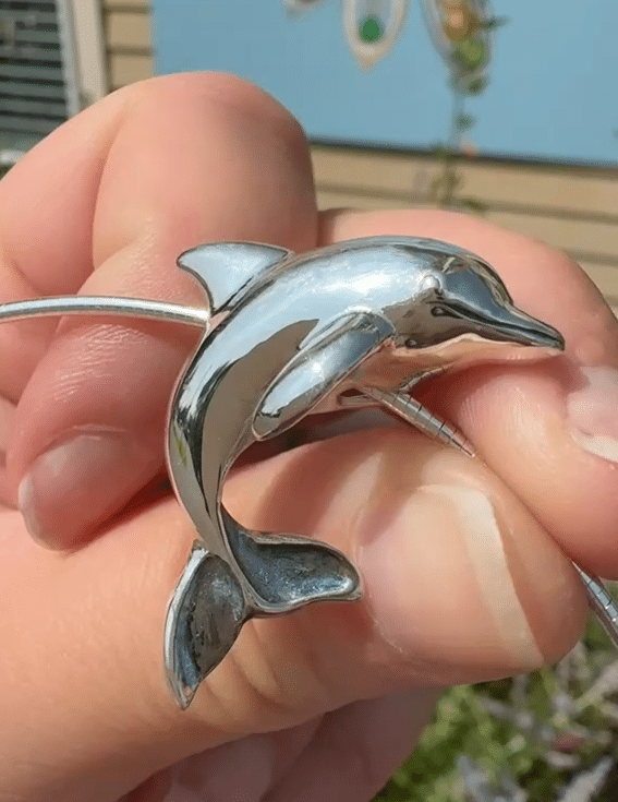 Solid Dolphin Peapod Pendant - Image 3